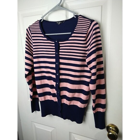 Vila Milano Blue Pink Button Front Long Sleeve Cardigan. Size M - Picture 2 of 9
